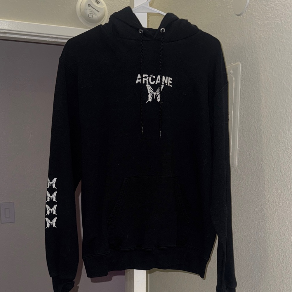 Black Hoodie with Butterfly Design